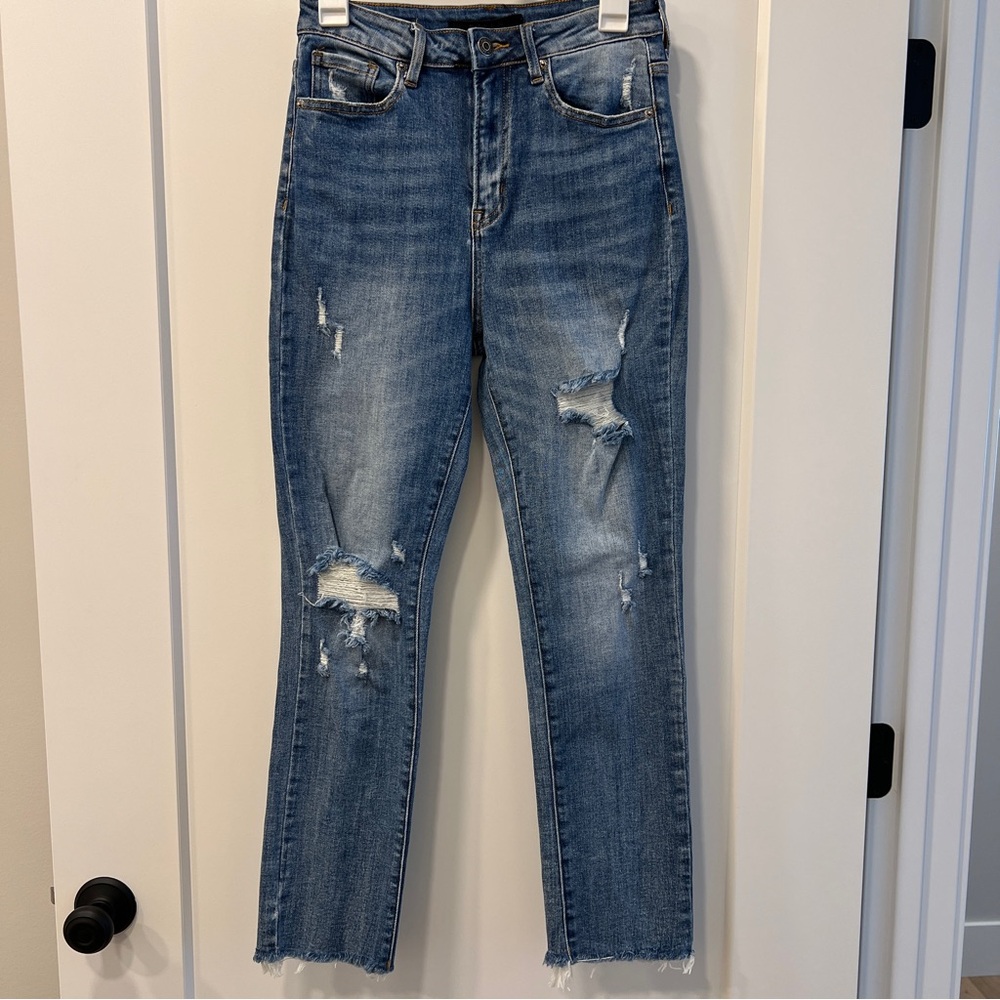 Risen High Rise Distressed Jeans - size 27/5